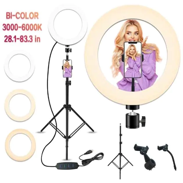 ring-light-led---14-pouces---support-trépied---noir