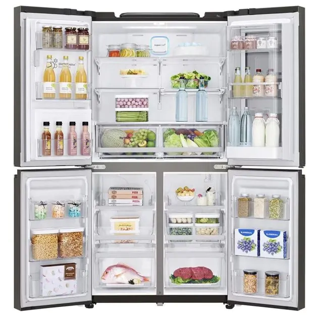 réfrigérateur-lg-no-frost-(-instaview-)-côtes-à-côtes-avec-distributeur-d'eau-et-glaçon---gr-x39fmkbl---716-litres---noir---garantie-12-mois