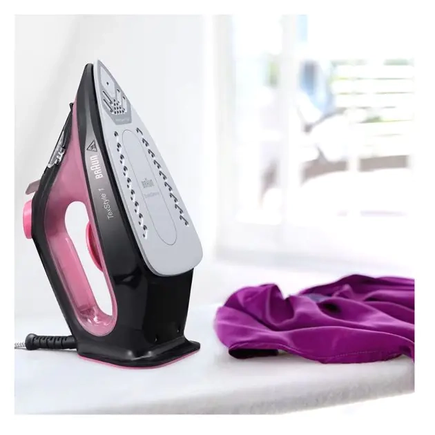 fer-à-vapeur-antiadhésive---braun---si-1070pu---2000-watts---220-ml---texstyle-1-avec-mode-eco-énergie---violet-noir---garantie-3-mois