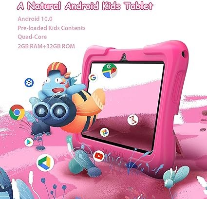 tablette-pour-enfants,-écran-ips-hd-7",-android-10.0,-2-go-de-ram,-32-go-de-rom,-kidoz-pré-installée,-wi-fi-uniquement,-rose/bleu
