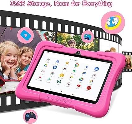 tablette-pour-enfants,-écran-ips-hd-7",-android-10.0,-2-go-de-ram,-32-go-de-rom,-kidoz-pré-installée,-wi-fi-uniquement,-rose/bleu