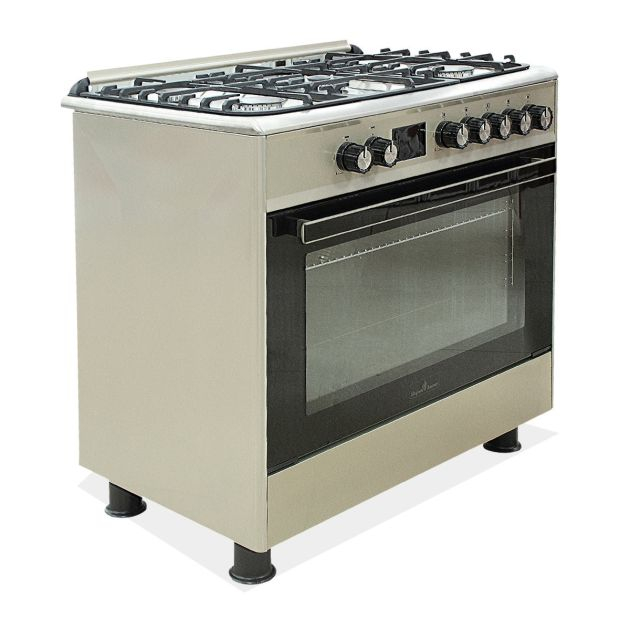 cuisinière-à-gaz---super-flame---full-option---5-feux---60-x-90-cm---sf-fg9502gbzg---grand-four---avec-panneau-de-commande-numérique---inox---garantie-6-mois