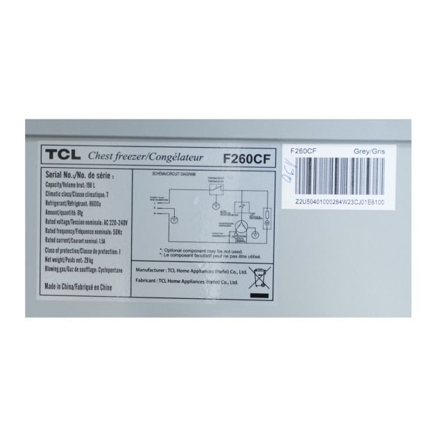 congélateur-coffre---tcl---f260cf---198-litres---gris---garantie-6-mois