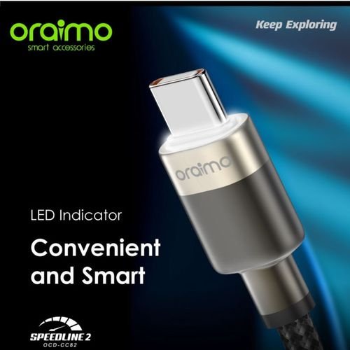 oraimo-câble-de-donnée-type-c-à-type-c---speedline-ocd-cc82---indicateur-led