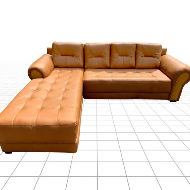 canapé-d'angle---angle-pi-arm---cuir-synthétique---5-places---mousse-de-fabrication-ph7---marron/jaune