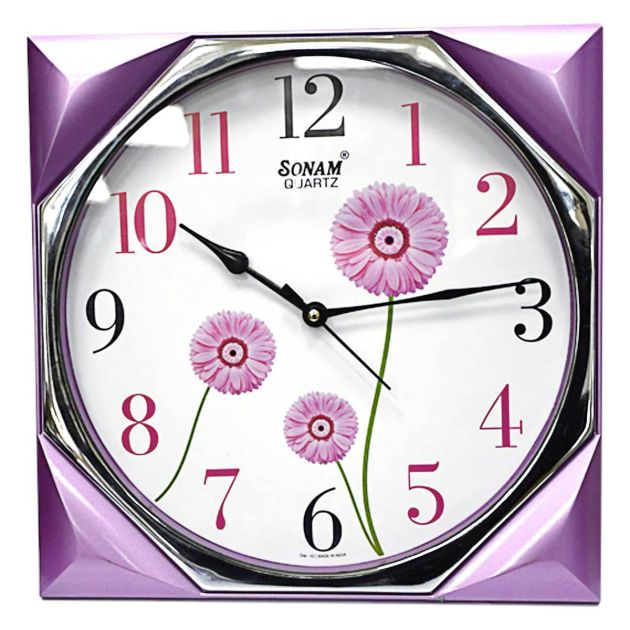 horloge-murale---sonam---4437---forme-carrée---rose