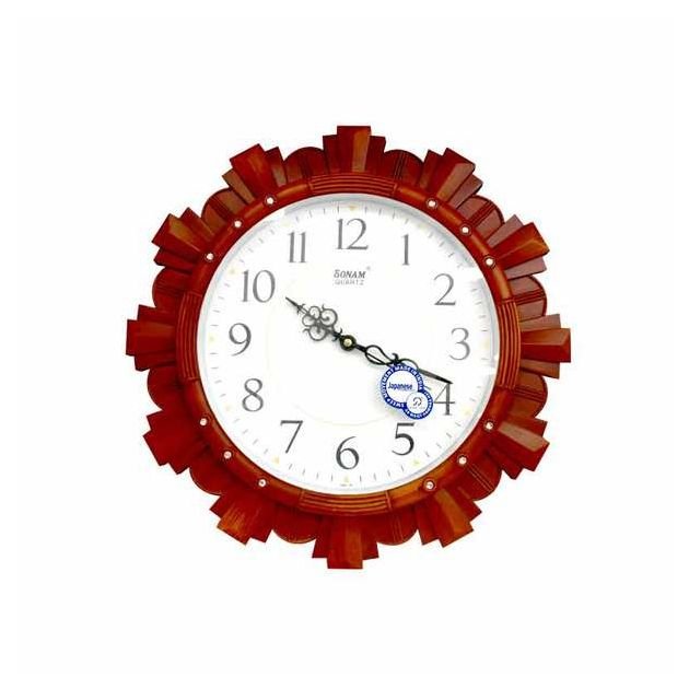 horloge-murale---sonam---forme-rond---plastique---marron