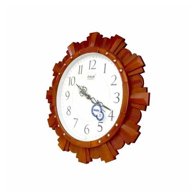 horloge-murale---sonam---forme-rond---plastique---marron