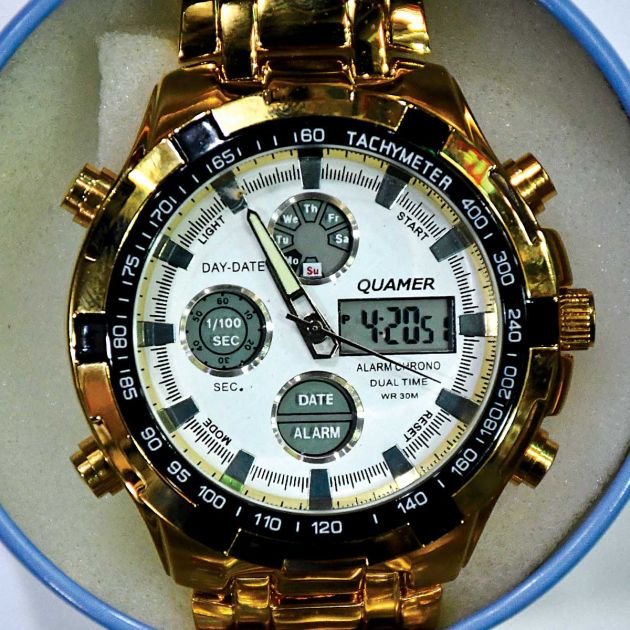 montre-quamer-en-acier-inoxydable-or