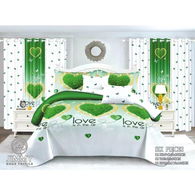 drap---jimmy---ab225---240x260-cm---2-draps---2-taies-d'oreiller-+-2-rideau---3-places---100%-coton---multicolore