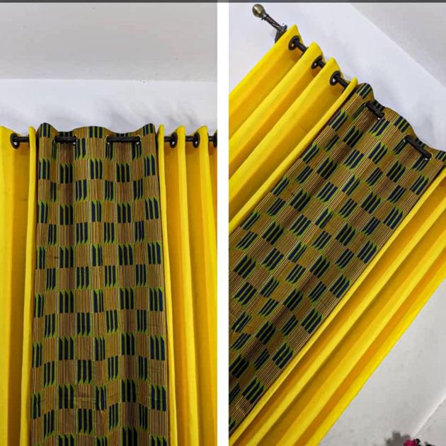 lot-de-2-rideaux-africain-occultant-(lourd)-&-voilage-transparent---jaune