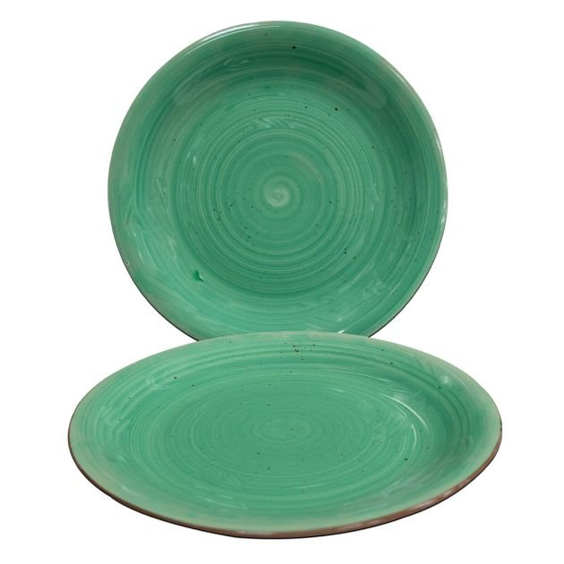 assiettes-rondes---lot-de-6-pièces---assiette-10.5-peinte-à-la-main---vert