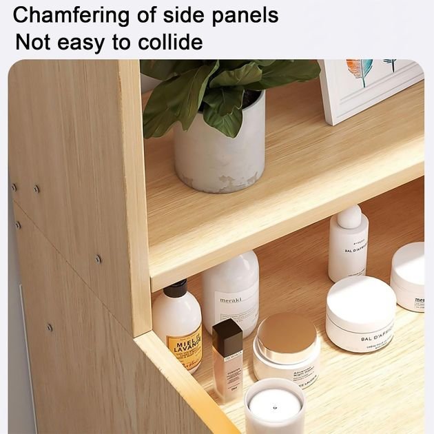 table-de-chevet-haute-moderne---avec-compartiment-de-rangement---blanc/marron