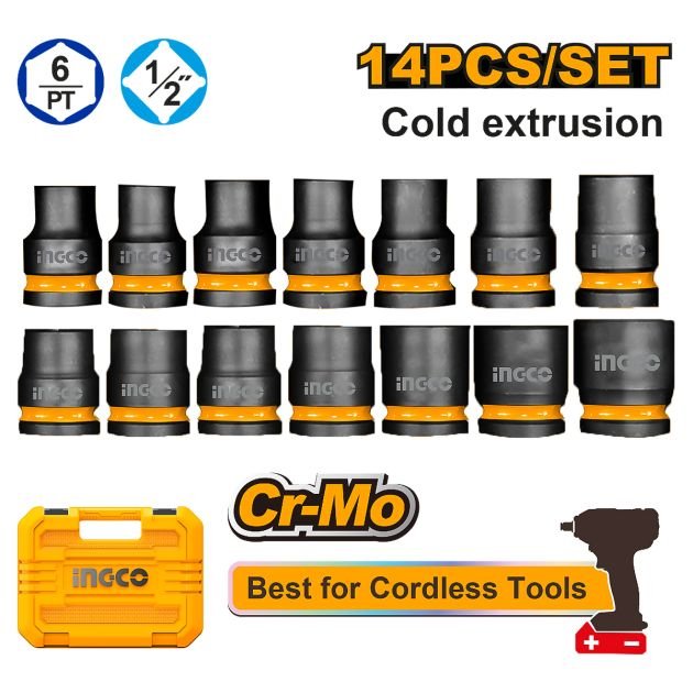 jeu-de-douilles-à-choc---14-pièces---1/2"-10-27-mm---ingco-hkissd12141
