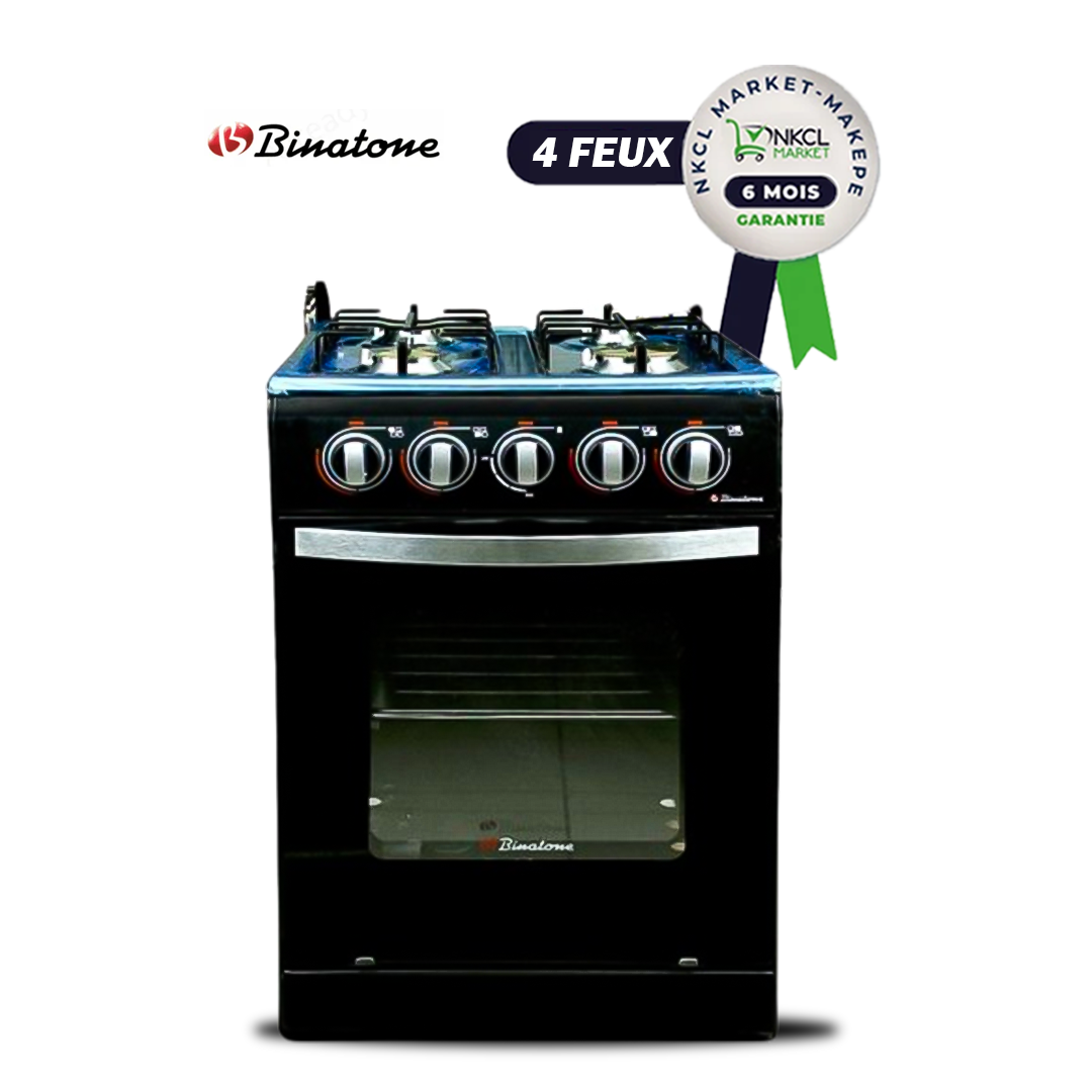 cuisinière-à-gaz---binatone---50-x-50-cm---4-feux-à-allumage-automatique---noir---garantie-6-mois