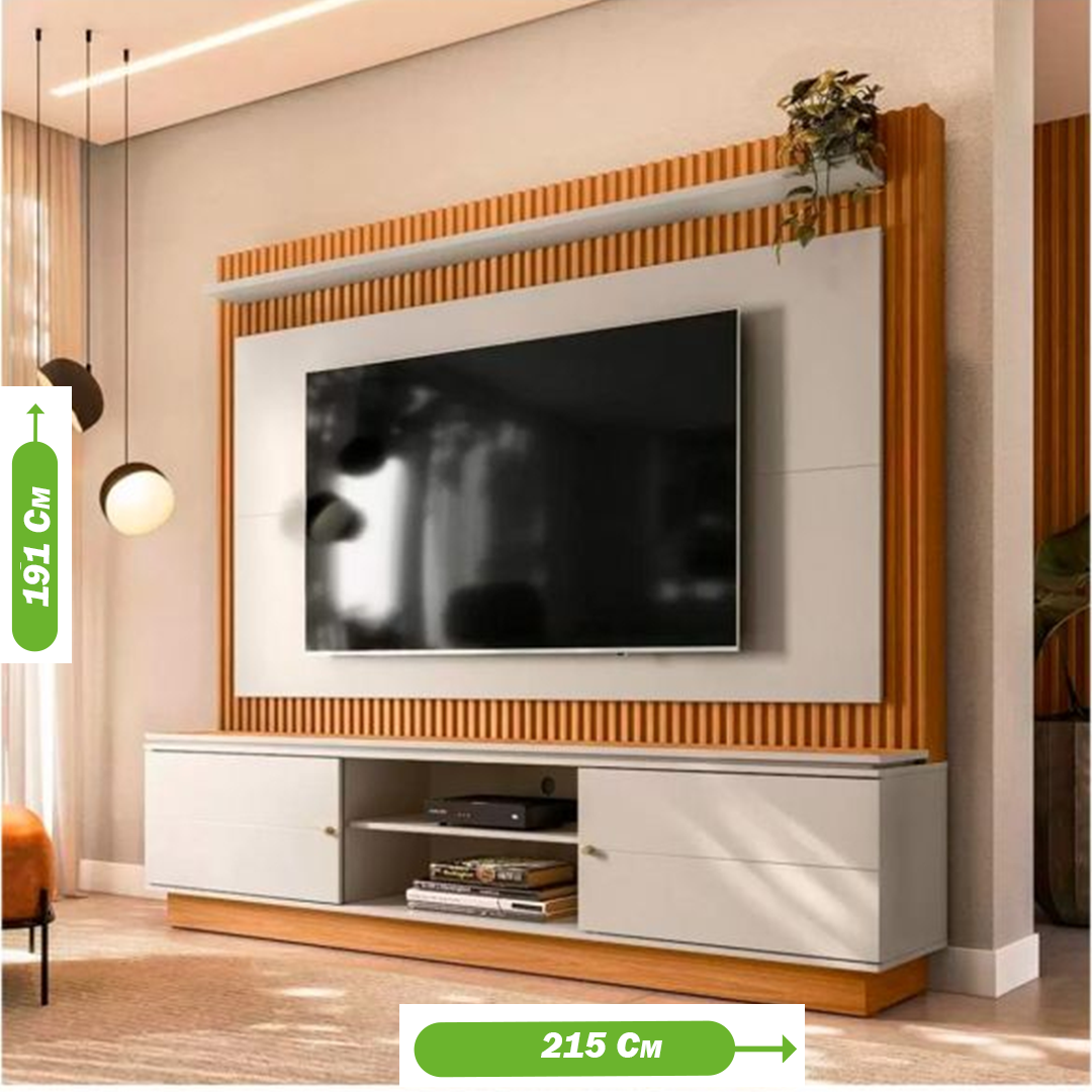 meuble-tv-guararapes---home-theater-avec-kit-bandes-led---jusqu'à-75-pouces---gris/blanc-casse