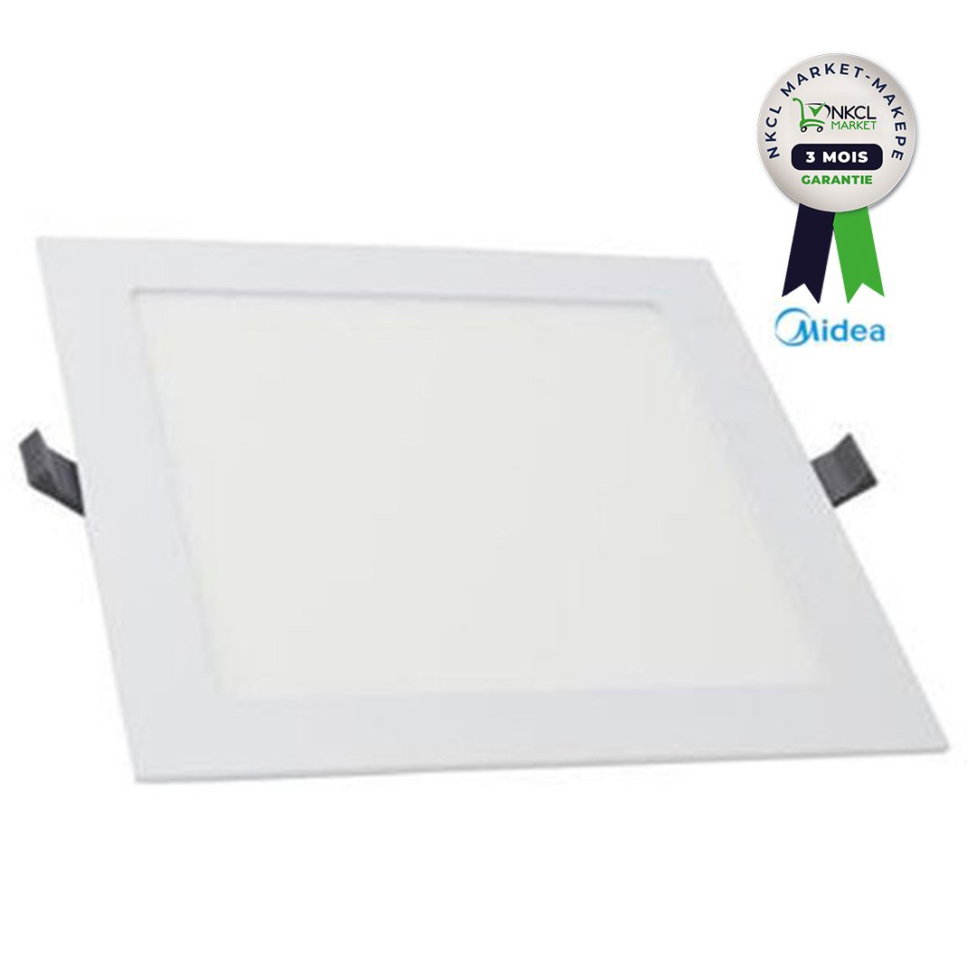 plafonnier-led-carré-18w-midea---6"---6500k---cadre-blanc