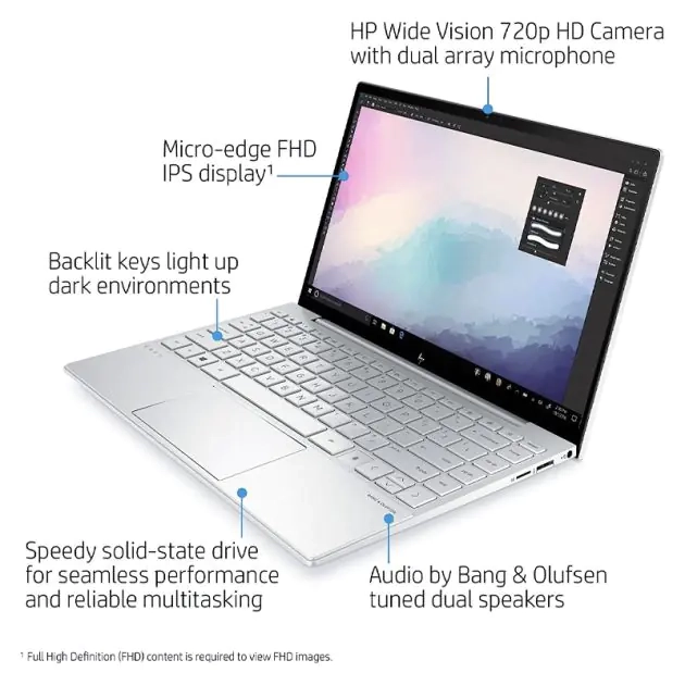 ordinateur-portable-hp-envy---13.3"---8gb-ram---512gb-ssd---intel-core-i5-1135g7--4.2ghz---windows-10---12-mois-de-garantie