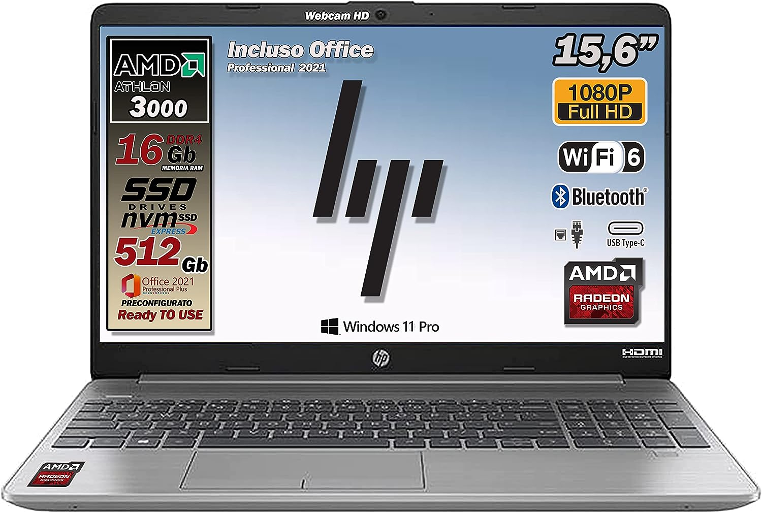 laptop-hp-250-g8---15,6''-hd---intel-core-i5-10gen---512-ssd-16-go-ram---intel-uhd-graphics---windows-10-pro---6-mois