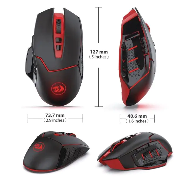 souris-gaming-sans-fil-redragon---m690-1-avec-changement-de-dpi,-2-boutons-latéraux-,-2400-dpi,-design-ergonomique-et-7-boutons-noirs