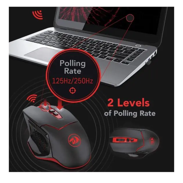 souris-gaming-sans-fil-redragon---m690-1-avec-changement-de-dpi,-2-boutons-latéraux-,-2400-dpi,-design-ergonomique-et-7-boutons-noirs