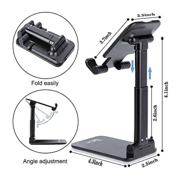 support-de-téléphone-portable-et-tablette-tycom-pliable---support-réglable-pour-bureau