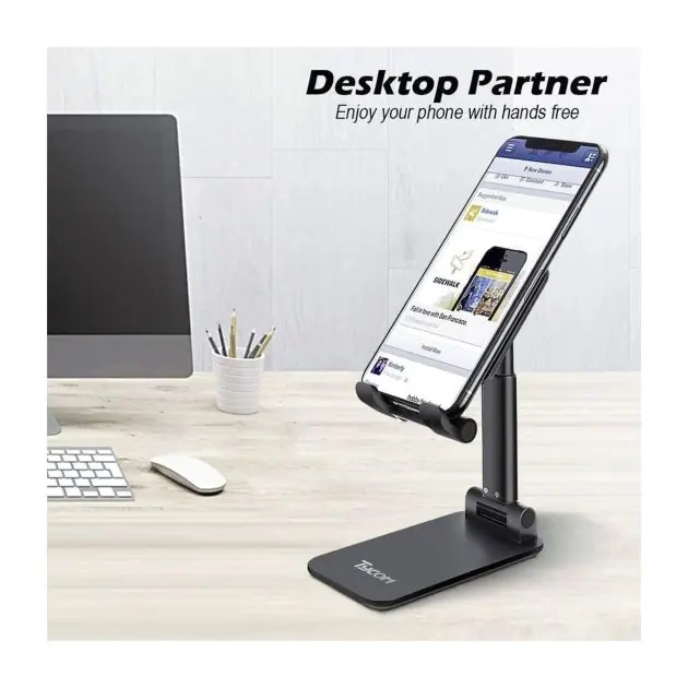 support-de-téléphone-portable-et-tablette-tycom-pliable---support-réglable-pour-bureau