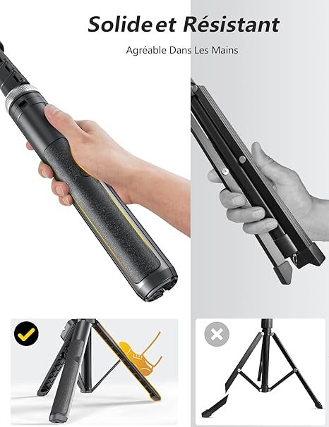 trépied-selfie-stick---eocean---140cm-compatible-iphone-téléphone-android---avec-télécommande-rechargeable-et-kit-de-connecteur-d'appareil-photo,-portable-et-compact