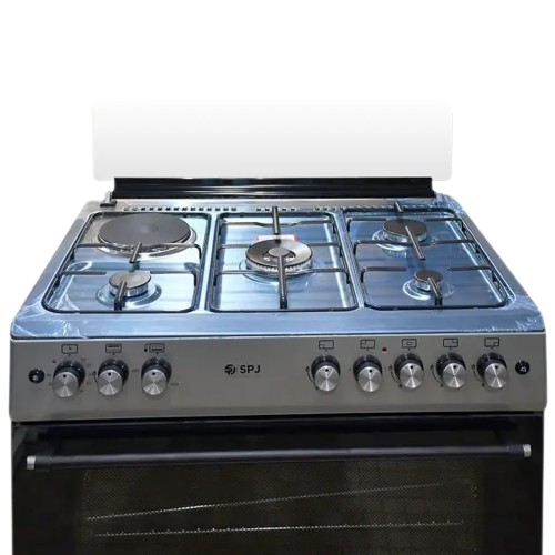 cuisinière-a-gaz---5-feux---spj---fsg906-pg---90-x-60-cm---grand-four-grill---gris---6-mois