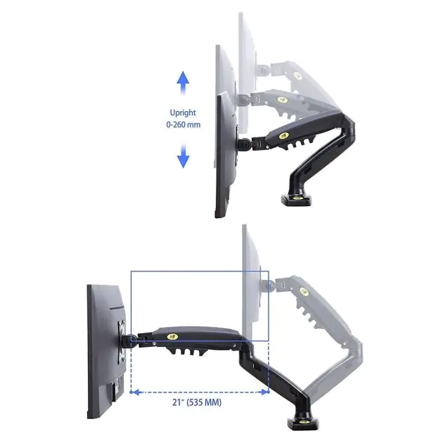 support-de-bureau-pour-1-écran-17"-à-30"---rotation-+-inclinaison---jusqu'à-8-kg