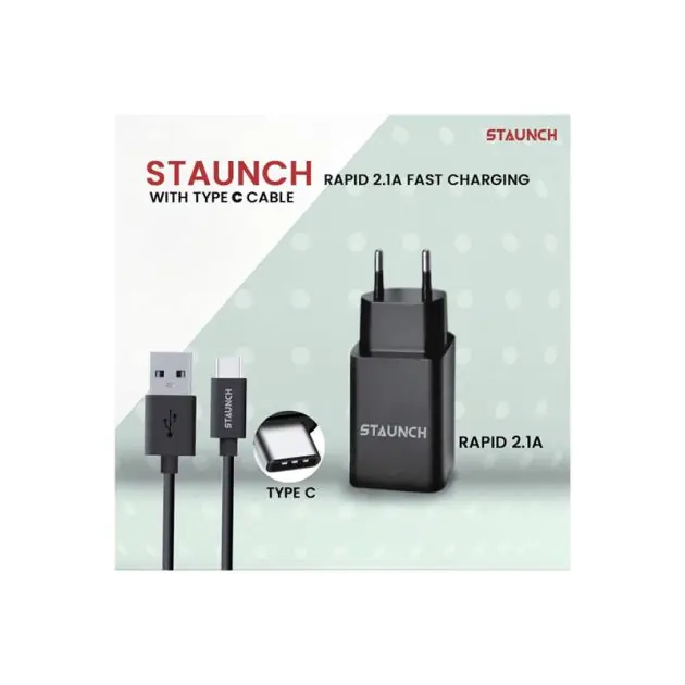 chargeur-staunch-2.4-a-avec-câble-type-c-(2-port)---garantie-06-mois
