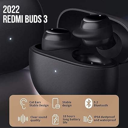 xiaomi-redmi-buds-3-lite---ip54---ecouteur-sans-fil---bluetooth-v5.2---environ-18h-d'autonomie-avec-le-boitier--garantie-06-mois