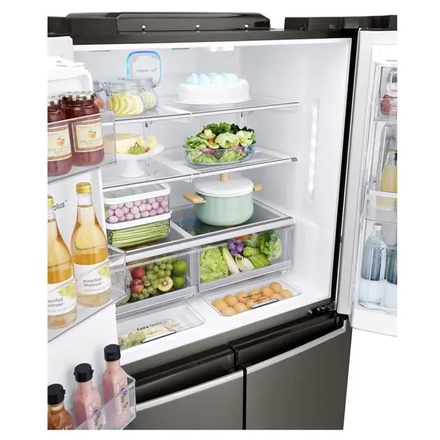 Réfrigérateur LG No Frost ( InstaView ) Côtes à côtes avec Distributeur D' eau et Glaçon - GR-X39FMKBL - 716 Litres - Noir - Garantie 12 mois