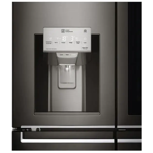 réfrigérateur-lg-no-frost-(-instaview-)-côtes-à-côtes-avec-distributeur-d'eau-et-glaçon---gr-x39fmkbl---716-litres---noir---garantie-12-mois