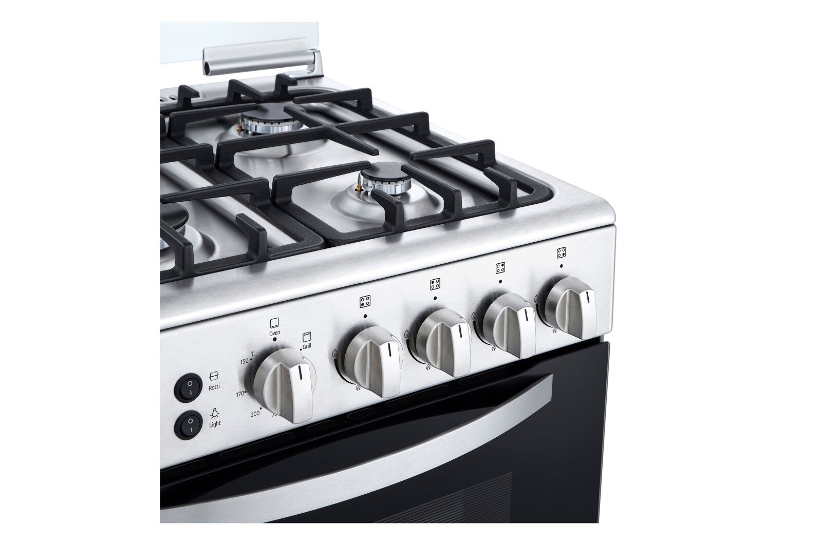 cuisinière-à-gaz-4-feux-60x60cm---fa-21-rma---sécurité-totale---système-de-chauffage-combiné---rôtissoire---gris---12-mois