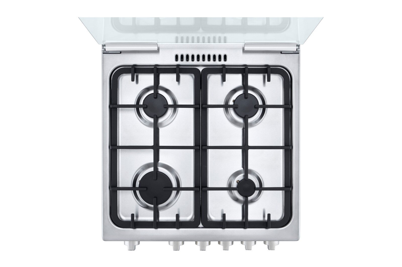 cuisinière-à-gaz-4-feux-60x60cm---fa-21-rma---sécurité-totale---système-de-chauffage-combiné---rôtissoire---gris---12-mois