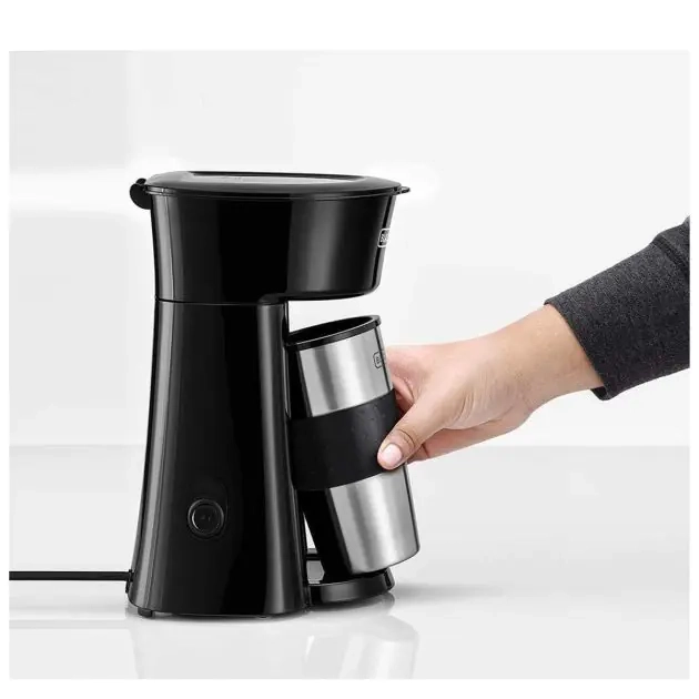 machine-à-café-cafetière-avec-mug-de-voyage---black-&-decker---dct10-b5---650-watts---350-ml---noir-argent