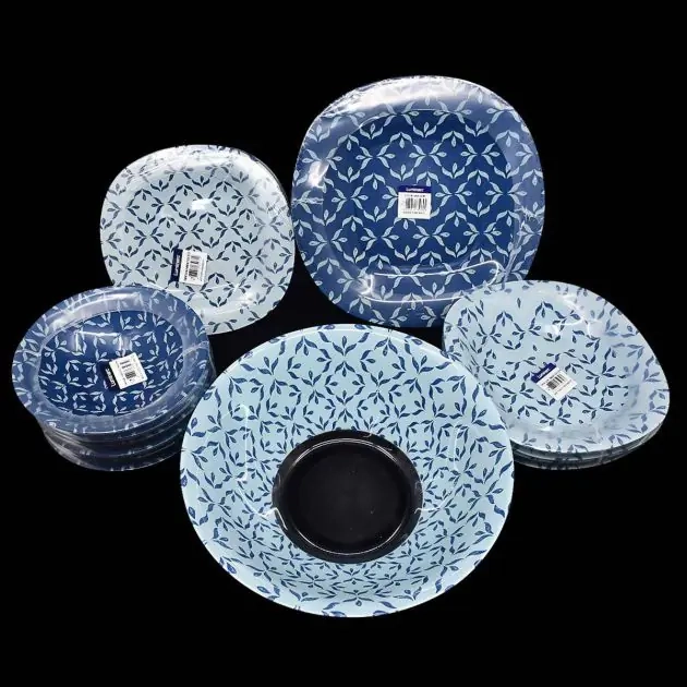 ensemble-d'assiettes-en-opal---25-pièces---luminarc---12cm---19cm---21cm---bol-et-saladiers---motif-bleu-foncé