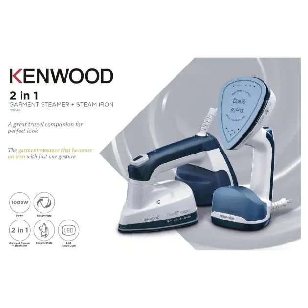 fer-à-repasser-vapeur-+-défroisseur-2-en-1-voyage---kenwood---gsp40-duetto---1000-watts---réservoir-d'eau-180ml---blue-blanc---garantie-03-mois