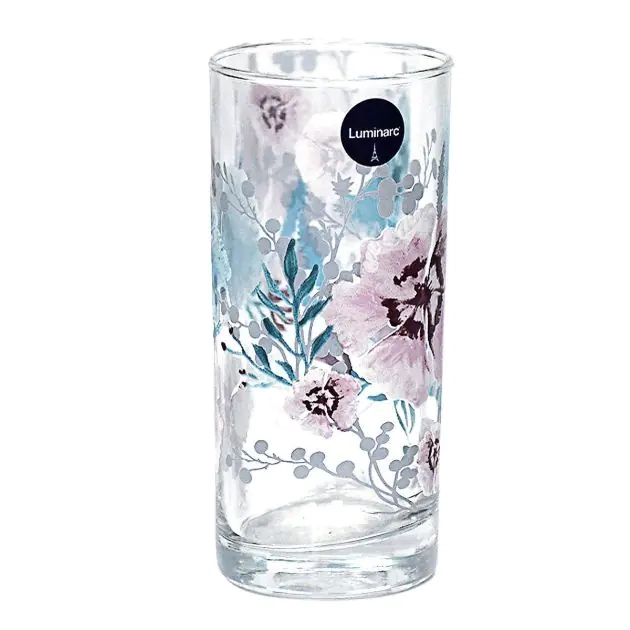 ensemble-de-verres-+-carafe-ultra-résistant-à-motif-fluerie-rose-(jus,-eau-et-cocktail)---luminarc-sabline---7-pieces---27cl---1,6l