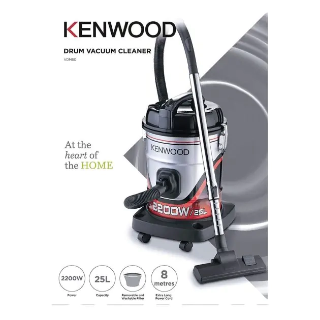 aspirateur-à-tambour---kenwood---vdm40.000br---2000w---20-l---gris-noir---garantie-3-mois