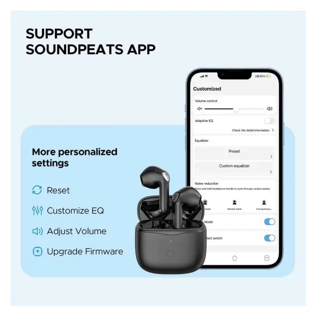 ecouteurs-sans-fil---soundpeats-air-3---bluetooth-v5.2---4-micros---a-suppression-de-bruit-pour-des-appels-clairs---6-mois-de-garantie