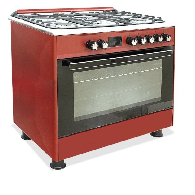 cuisinière-à-gaz---super-flame---full-option---5-feux---60-x-90-cm---sf-fg9502gbzx---grand-four---avec-panneau-de-commande-numérique---rouge---garantie-6-mois