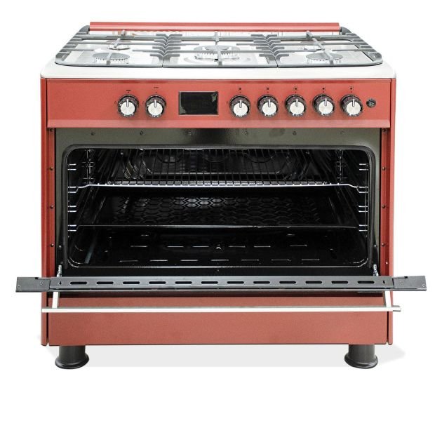 cuisinière-à-gaz---super-flame---full-option---5-feux---60-x-90-cm---sf-fg9502gbzx---grand-four---avec-panneau-de-commande-numérique---rouge---garantie-6-mois