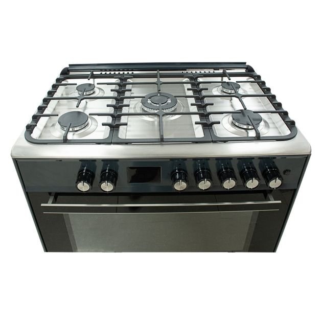 cuisinière-à-gaz---super-flame---full-option---5-feux---60-x-90-cm---sf-fg9502gbza---grand-four---avec-panneau-de-commande-numérique---gris-foncé---garantie-6-mois