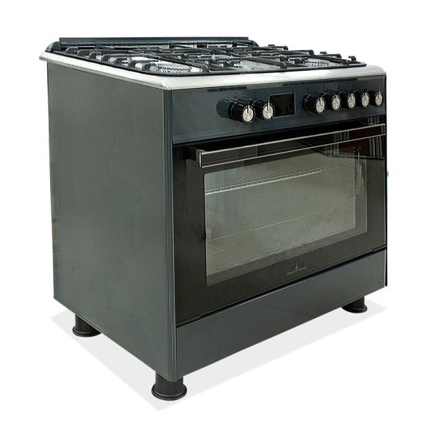 cuisinière-à-gaz---super-flame---full-option---5-feux---60-x-90-cm---sf-fg9502gbza---grand-four---avec-panneau-de-commande-numérique---gris-foncé---garantie-6-mois