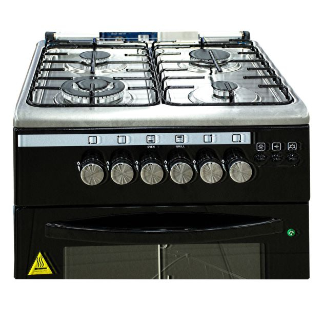 cuisinière-à-gaz-fiabtec---full-option---ft-es70-ss430---4-feux---60-x-60-cm---noir---garantie-6-moi