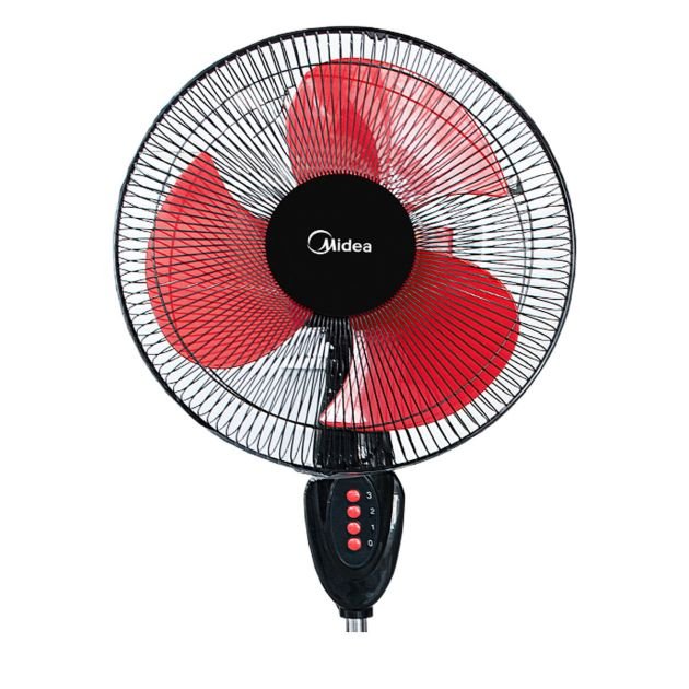 ventilateur-midea-16-pouces---fs40-11mg---125-w---3-vitesses---3-hélices---noir-et-rouge---garantie-3-mois