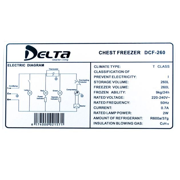 congélateur-coffre---delta--dcf-260---260-litres---gris---garantie-6-mois