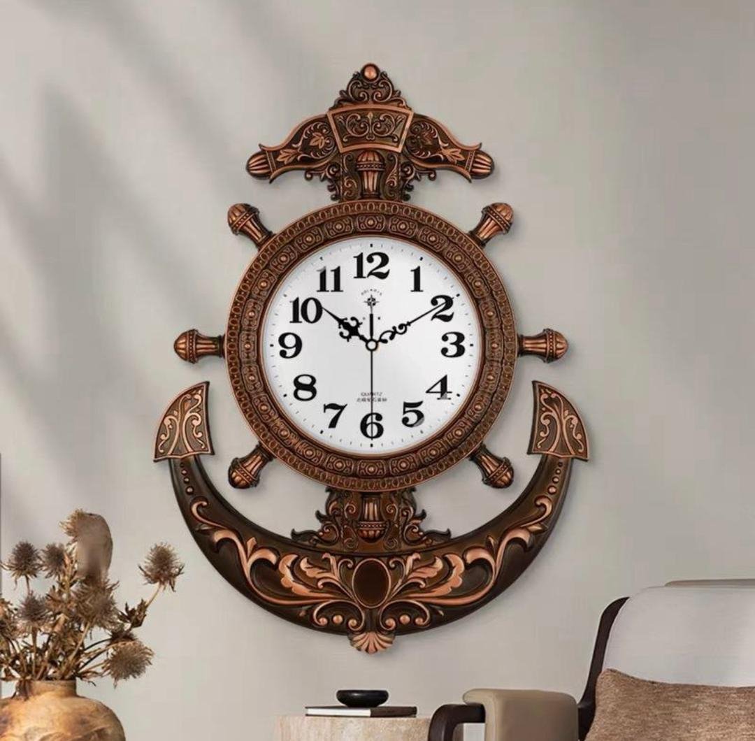 horloge-murale-créative-en-plastique-pour-salon,-décoration-artistique,-style-rétro,-gouvernail-de-bateau